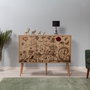 Hanah Home Mega-731 Consola Roble Sonoma, 120x90cm, Tablero Partículas Melamina, Patas Carpe, Mueble Salón Diseño